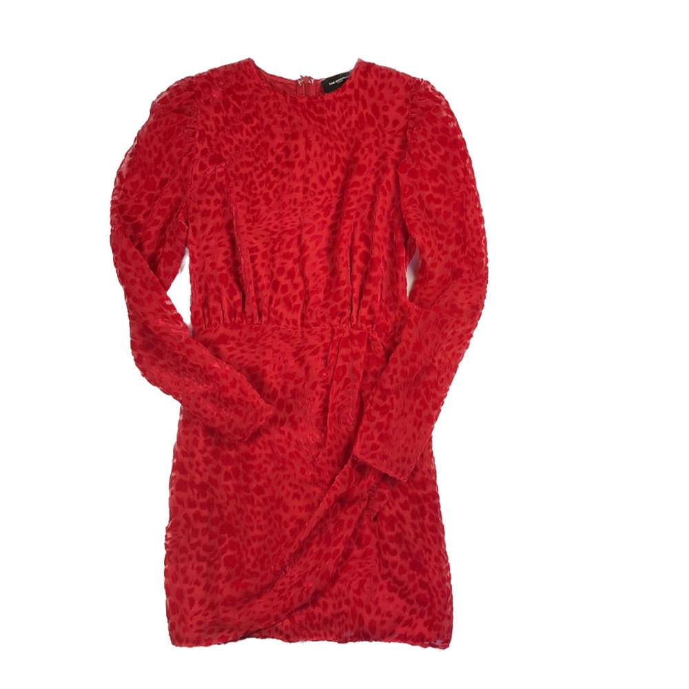 The Kooples Artichoke Burnout Velvet Leopard Print Long Sleeve Mini Dress Size 1